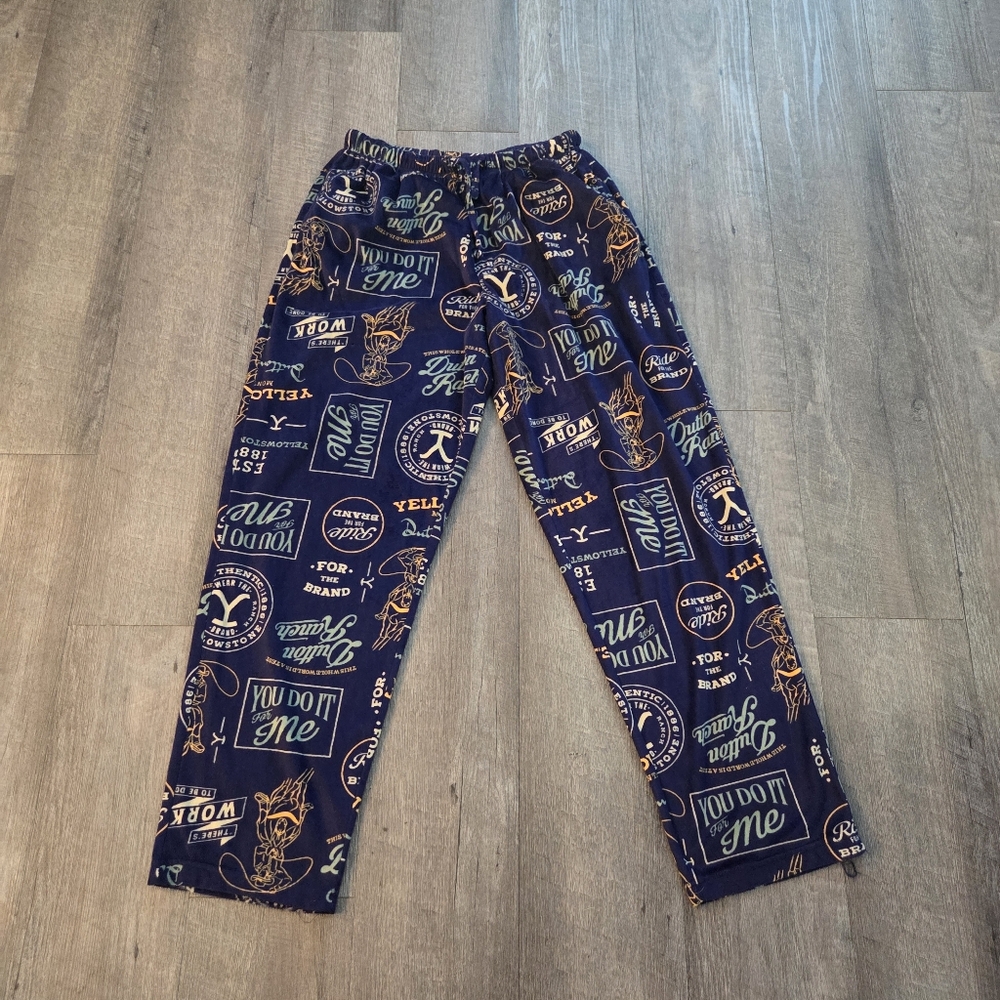 Men's Yellowstone Dutton Ranch Fleece Sleep Lounge Pajama Pants Men's  Large